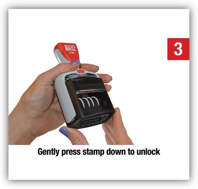 Miniatura 5 de Dater de palabras bicolor, 1 34 x 1, recibido", autoentintado, azulrojo"