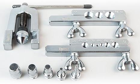 HIATSU Premium Flaring and Swaging Tool Kit Ideal for HVAC - Copper Flare Tool Kit with Heavy Duty Chromed-Steel Flaring Cone & Ratchet Wrench - Carrying Case Included | Flaring Tool Kit HVAC