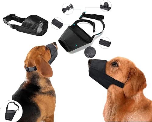 Pet Guru® Dog Safety Muzzle Anit-Biting Barking Chewing Control Adjustable Comfortable Nylon XSmall to XL (1, Large) - Image 4