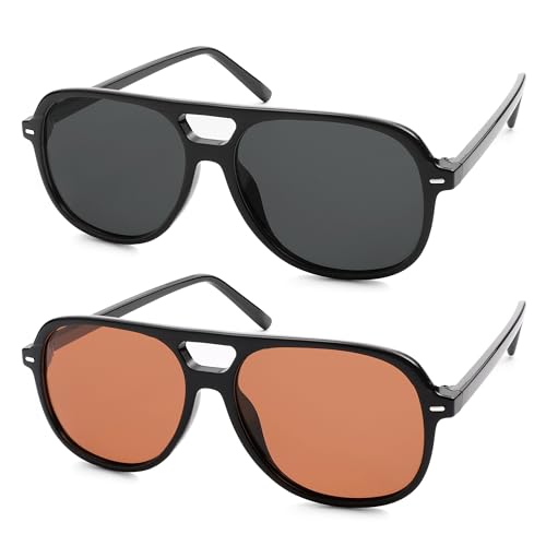Image of Retro Trendy Polarized Aviator Sunglasses Womens Mens 70s Classic Vintage Oversized Sun Glasses AR82278
