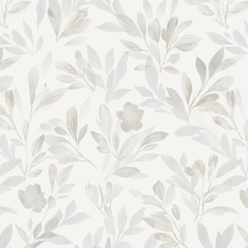 Heroad Blue Grey Leaf Peel and Stick Wallpaper Boho Botanical 17.3”x197”
