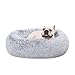Amazon Basics Weich Haustierbett für Hund, Donut-Kissen, Kunstfell, Maschinenwaschbar, 76 cm, Grau
