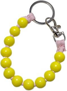 Cordón de teléfono con cuentas para mujer, llavero de cuentas de color caramelo para teléfono celular, mochila, pulsera, colgante, accesorio para llavero, amarillo, S