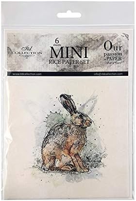 Itd Collection - Mini Rice Paper Creative Set 14,8 x 14,8 cm (6 Sheets), Decoupage Rice Papers for Scrapbooking and Craft, Multi-Colour. (RSM005)