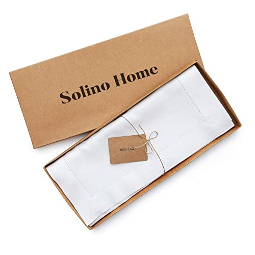 image for Solino Home Linen White Table Runner 120 Inches Long - 100% Pure Linen