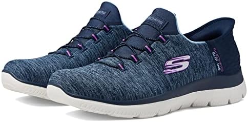 Skechers Sport Women's Women's Hands Free Slip Ins Summits Dazzling Haze Sneaker, Navy Purple, 8 Wide | Image 3