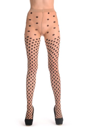 LissKiss Black Woven Polka Dot On Nude - Beige Spotty Pantyhose (Tights)4