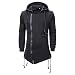 Jesienna męska bluza z kapturem Casual Solid Color z długim rękawem męska Slim Fit Assassin's Creed Dark Hooded Loose Jacket-Dark Grey,US M