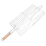 Antiadherente de Acero Inoxidable, Red para Barbacoa, Malla para Barbacoa, Pescado, Carne, Parrilla, Cesta, Cocina Saludable, Diseño Ergonómico, Fiesta Familiar