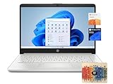 HP 14 inch Laptop for Student and Business, Intel Quad-Core Processor, 16GB RAM, 320GB Storage (64GB eMMC + 256GB Card), 1-Year Office 365, Windows 11 Pro, Silver