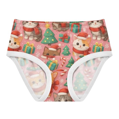 Joisal Cute Cats Santa Scarves Girls Underwear Toddler 2t Cotton Little Girl Panties Designer Kids Briefs Undies