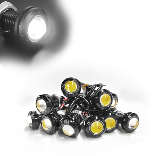 YTFRL 10 PCS 18mm Eagle Eye LED Lights, 12V Ultra