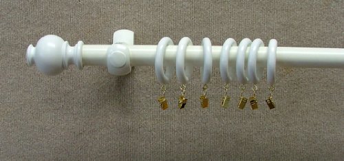 Button Wood Finial In White Finish For A 1-3/8" Dowel Rod - 2/Pack #TOP2