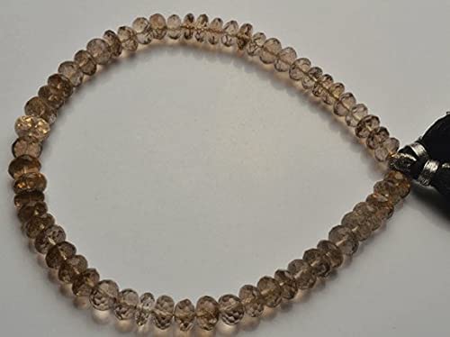 Quartz fumé perles facettées 6.5-8 mm pour bracelet bien-être au quotidien