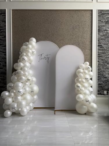 Image of KBZVNAF Pearl White Latex Party Balloons 50 Pack 12 inch | White Ivory Helium Matte Balloons for Wedding Bridal Shower Baby Shower Birthday Party Decorations