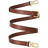 RICLVS Genuine Vachetta Leather Crossbody Strap Genuine Leather Adjustable Replacement Strap for Shoulder Bag Handbag Purse (Brown)