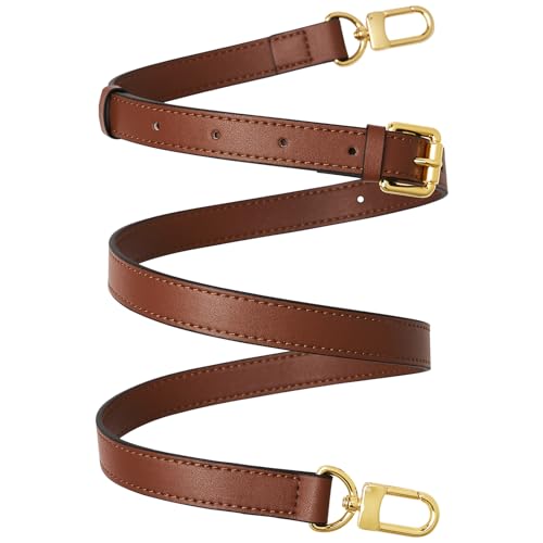 Image of Genuine Vachetta Leather Crossbody Strap Genuine Leather Adjustable Replacement Strap for Shoulder Bag Handbag Purse