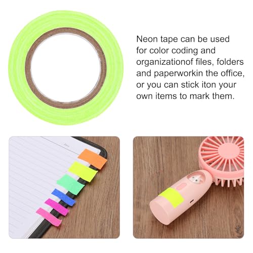 Image of PATIKIL Neon Gaffer Cloth Tape, 0.8 Inch x 32.8 Feet Colored Cotton Glow Tape Markers Fluorescent Blacklight Glow in The Dark Reflect Tape Stickers for Party Decorations, Yellow