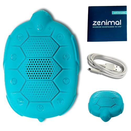 Zenimal Reproductor de audio de meditación para niños, dispositivo patentado de atención plena sin pantalla con 9 meditaciones de audio y 60 minutos de sonidos y música relajantes, color verde azulado
