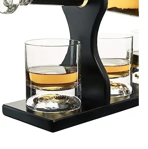 Image of Whiskey Decanter with Antique Crystal Clear (Baseball Whiskey and Spirits)