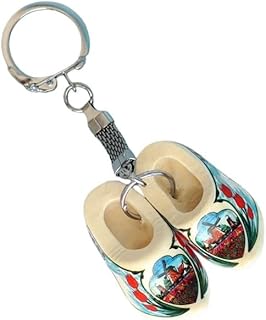 Dutch Wooden Clog Keychain Bag Charm, 4cm Mini Painted Shoe Pendant, Unique Souvenir Gift, Multi-Color Options