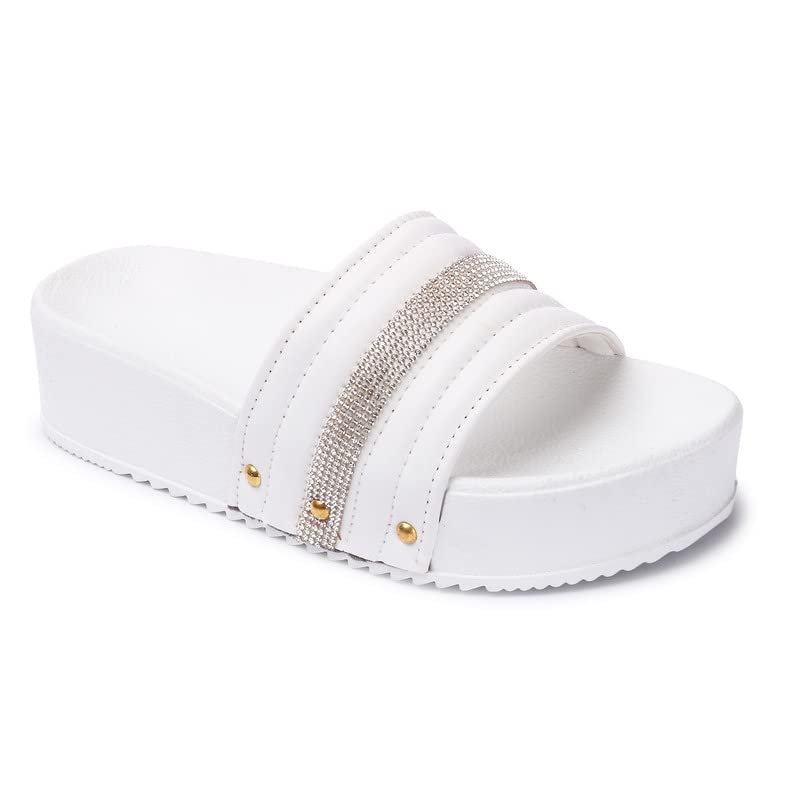 Image of Longwalk Women High Sole Sandal, Stone Chain Wedges for Girls