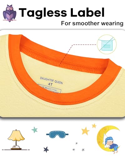 Image of DAUGHTER QUEEN Boys Pajamas 4 Pieces Long Set 100% Cotton Sleepwear Size 18 Months-12 Years