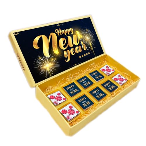Image of Expelite Happy New Year Chocolate Gift for Kids -10 Pc Happy New Year Gift for Husband & Boyfriend, Girlfriend & Wife