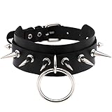 Punk Gothic Halsband Breit Leder Kragen Abnehmbar Halsfessl Gurt, cool und sexy!