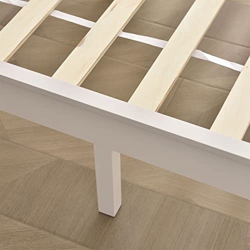 Better Home Products Stella Solid Pine Wood Full Platform Bed Frame In White #TOP7