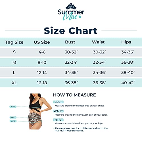 Women Criss Cross Maternity Bikini High Waist String Floral Two Piece Pregnancy Swimwear Orange Leopard X-Large #TOP3