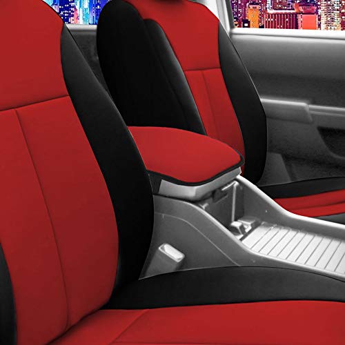Image of FH Group Neosupreme Red Flat Pattern Center Console Pad - Water-Resistant Armrest Cover Protector for Cars, SUVs & Trucks