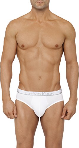 Calvin Klein Men's Underwear Id Cotton Hip Brief, White, M