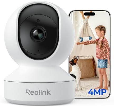 REOLINK 4MP Indoor Security Camera E1, Plug-in 2.4G Wireless WiFi...