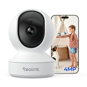 Reolink 2K 4MP WLAN Überwachungskamera Innen, 360°-Ansicht Baby Monitor mit Personen-/Tier-/Weinen-Erke... Auto-Tracking, 2,4 GHz WLAN Kamera Indoor, Privatmodus, 2-Wege-Audio, Ohne ABO, E1