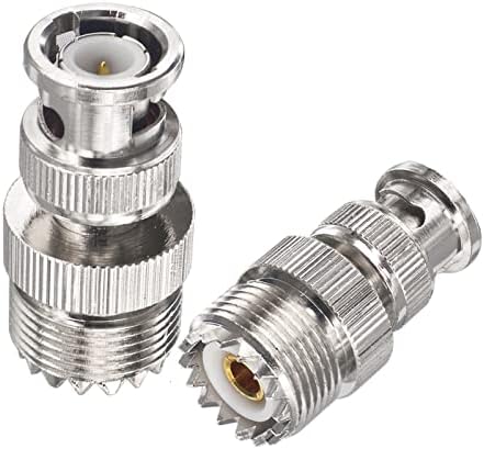 BNC to SO239 Adapter BNC Male to UHF SO239 Female Coaxial Connector SO-239 to BNC Coax Adapter Low Loss Ham Radio for PL259 Antenna Wireless LAN Device Coaxial Cable Wi-Fi Radio Pack of 2
