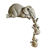 Estatuas, figuras de elefante, juego de 3 estantes de elefante, resina para colgar, adorno para decoración de mesa