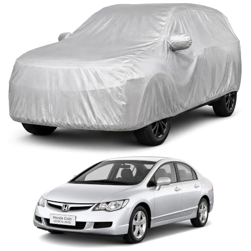 Image of Autofact Car Body Cover Compatible with Civic 2006-2016 | Custom Fit Car Cover | 100% Water-Resistant| Triple-Stitched Lightweight Fabric | Dustproof | Indoor & Outdoor Use | Elastic Bottom