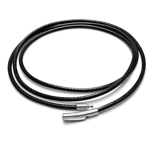 Hoyazvet 2mm 3mm �h���ґg���U�[�l�b�N���X�R�[�h �j�����p | �u���b�N&�X�e�����X�X�`�[���N���X�v�t���h�� | �y���_���g�p�_�[�N�u���E��/�u���b�N���b�N�X���[�v�`�F�[�� ����16~30�C���` (�M�t�g�{�b�N�X), Length 26 I