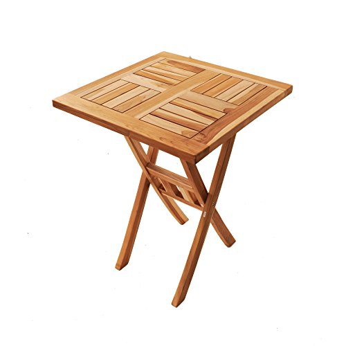 SAM Teak-Holz Balkontisch Square, 60 x 60 cm, klappbar, für Balkon,...