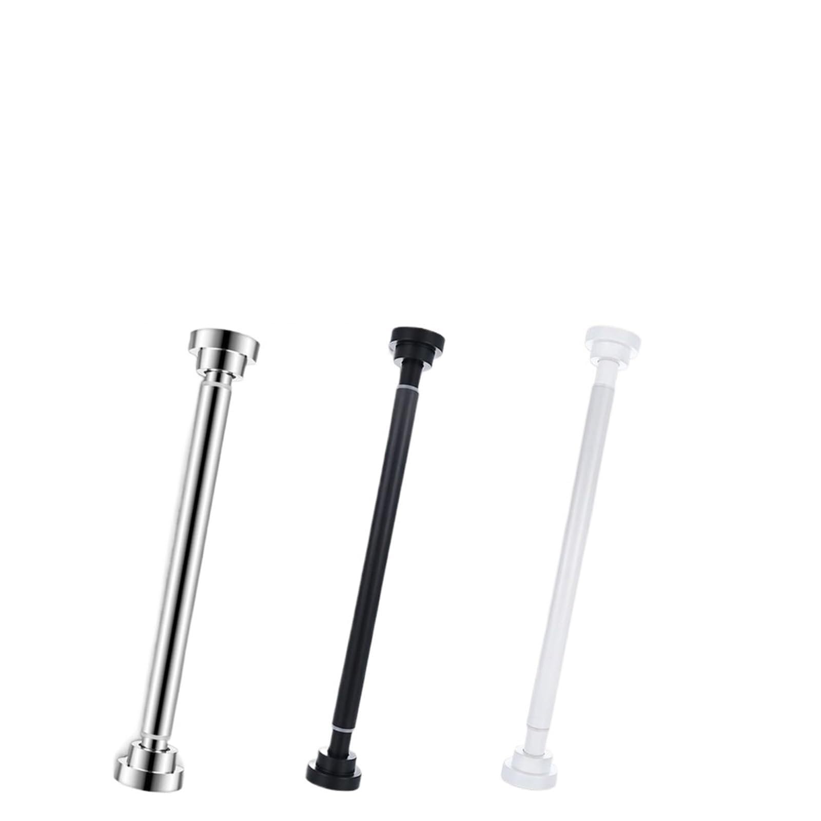 Tension Rod Waterproof Telescopic Closet Rod Anti-slip Sturdy Shower Curtain Bar Punch-free Detachable(Silver 35cm)