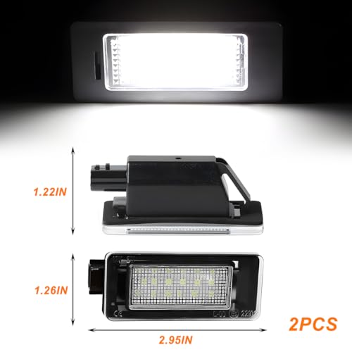 HZEL Car LED License Plate Light, 2PCS Vehicle Rear Tag Lamp Assembly, Automotive Tail Xenon Tag Lighting Kit Replacement Accessories Compatible with Altima Sentra Rogue Versa
