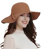 ASSQI Women’s Wool Felt Floppy Hat Fedora Wide...