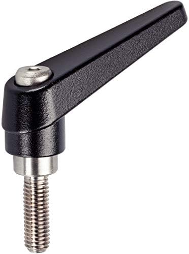 HALDER 24390.0084 Adjustable Clamping levers, Black, d1=14 mm / d2=M5 / l1=32 mm