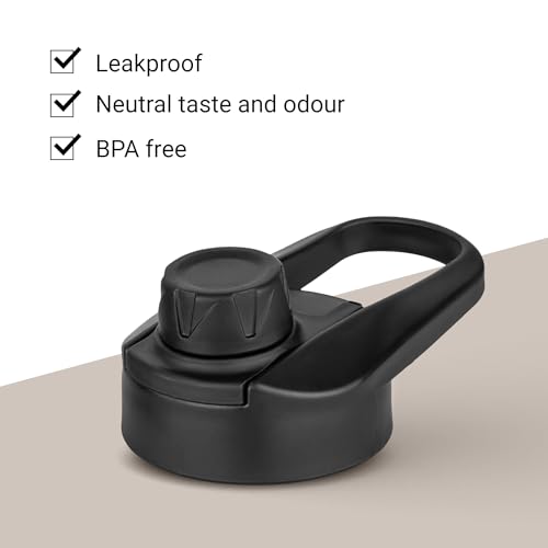 Vinsun Replacement Lid Set for Stainless Steel Sport Water Bottles - Screw Cap Lid ø57mm with Drinking Opening - Leakproof, BPA Free, Silicone Seal