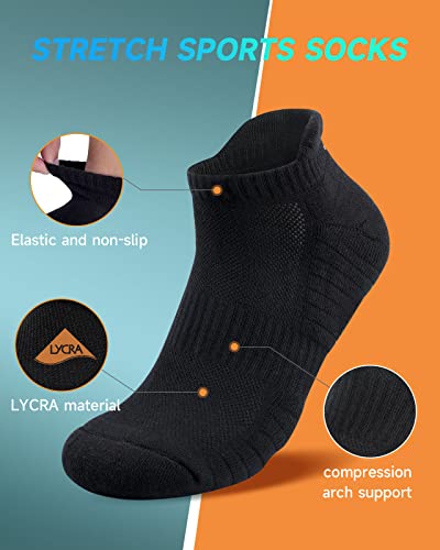 TANSTC Running Socks Anti-Blister Dempende Katoenen Sokken Trainer Sokken voor Mannen Dames Dames Sport Laag uitgesneden Ademend Atheletic Sokken Enkelsokken (6 paar) - Afbeelding 6