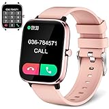 Smart Watch for Women(Call Receive/Dial), Smartwatch for Android Phones and iPhone Compatible, Fitness Tracker 1.69' Full Touch Color Screen IP67 Waterproof with Heart Rate Monitor Sleep Tracker, Pink