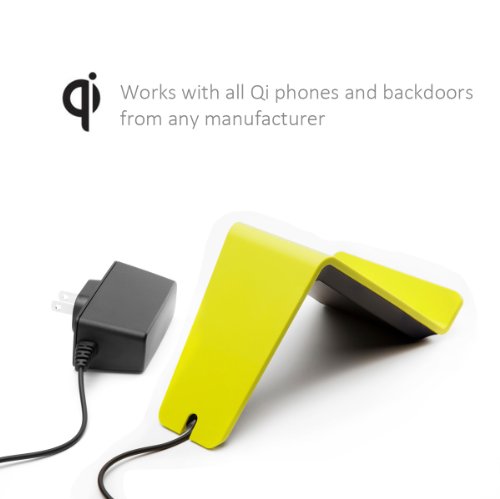 Tylt Vu Qi Wireless Phone Charging Pad (Yellow, 3 Coil) Tilted Stand & Fast Battery Charger Station For Compatible Iphone, Samsung, Google, Android & Qi-Enabled Cell Phones #TOP3