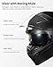 AUBOA Modular Motorcycle Helmets for Adults Men Women Dual Visor Flip up Full Face Dot Helmet Casco Moto Model 928 (Matte Black, XL)