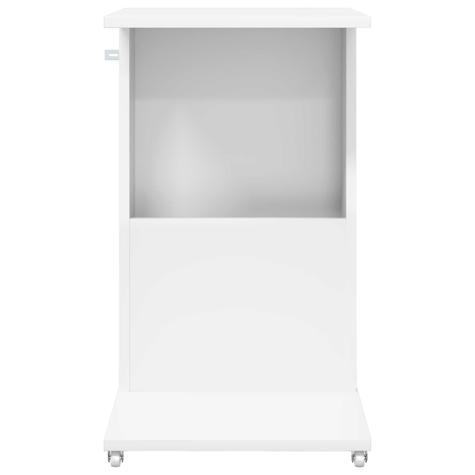 Mesa auxiliar blanca de madera con 4 ruedas, 40 x 35 x 60 cm, para salón, dormitorio, pasillo, balcón, oficina, sofá y cama con diseño moderno